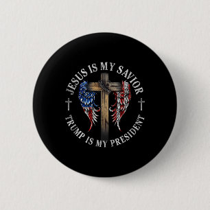 Jesus ist mein Retter Trump ist mein Präsident 202 Button