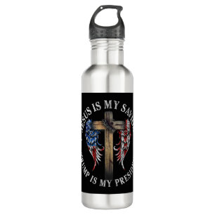 Jesus ist mein Retter Trump ist mein Präsident 202 Edelstahlflasche