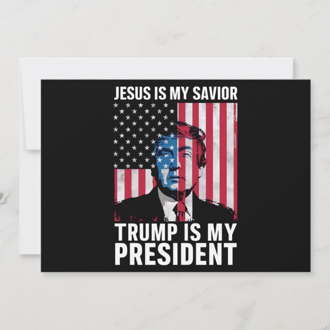 Jesus ist mein Retter Trump ist mein Präsident 202 Einladung (Vorderseite)