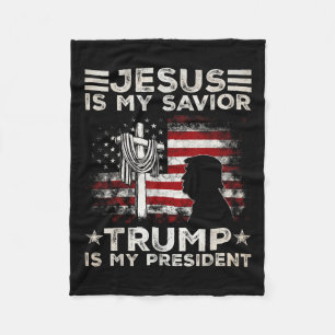 Jesus ist mein Retter Trump ist mein Präsident 202 Fleecedecke