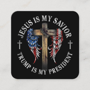 Jesus ist mein Retter Trump ist mein Präsident 202 Quadratische Visitenkarte