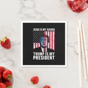 Jesus ist mein Retter Trump ist mein Präsident 202 Serviette