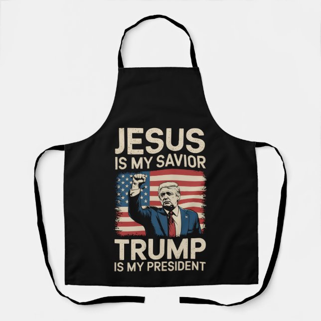 Jesus ist mein Retter Trump ist mein Präsident 47  Schürze (Vorderseite)