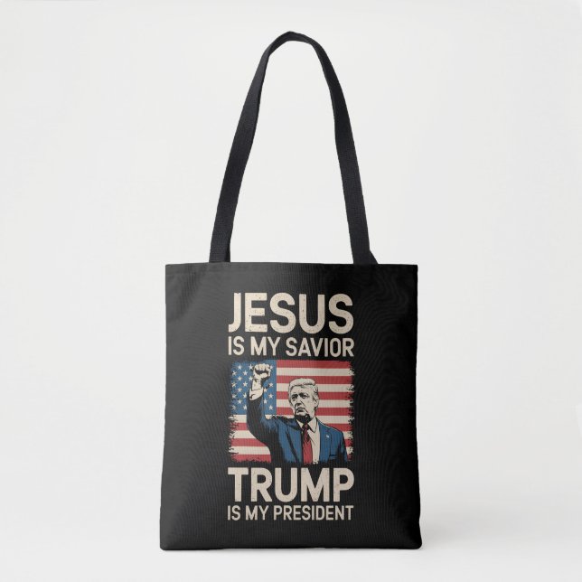 Jesus ist mein Retter Trump ist mein Präsident 47  Tasche (Vorderseite)