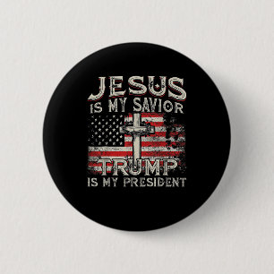 Jesus ist mein Retter Trump ist mein Präsident Ame Button