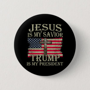 Jesus ist mein Retter Trump ist mein Präsident Ame Button