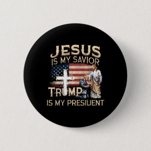 Jesus ist mein Retter Trump ist mein Präsident Ame Button