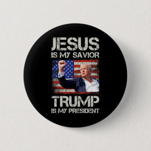 Jesus ist mein Retter Trump ist mein Präsident Ame Button