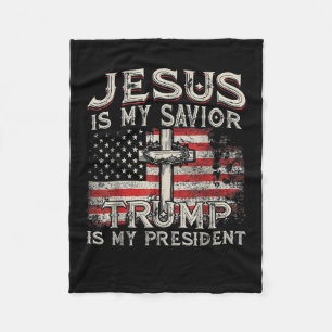 Jesus ist mein Retter Trump ist mein Präsident Ame Fleecedecke