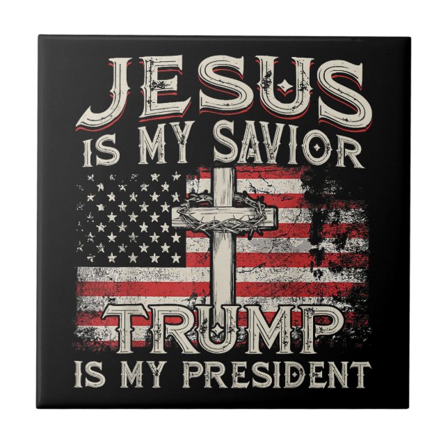 Jesus ist mein Retter Trump ist mein Präsident Ame Fliese (Vorderseite)