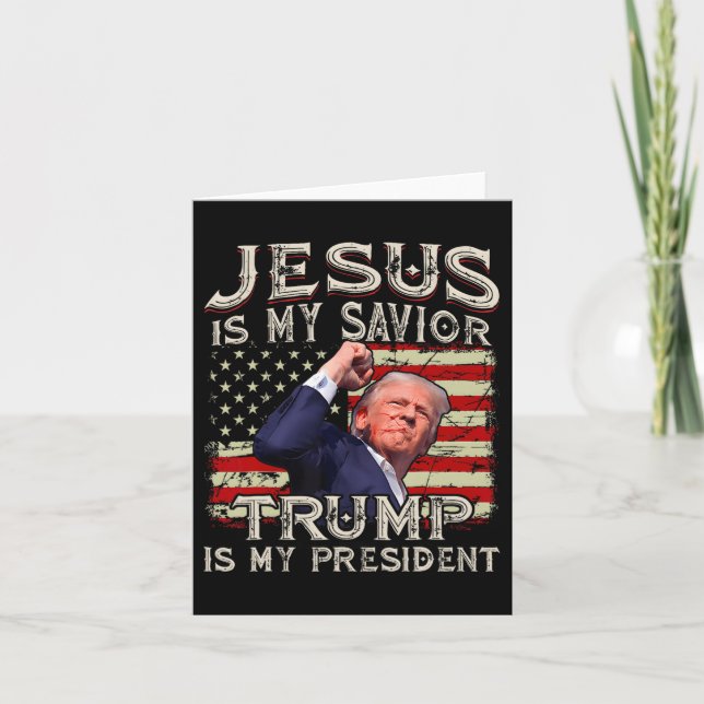 Jesus ist mein Retter Trump ist mein Präsident Ame Karte (Vorderseite)