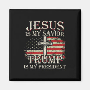 Jesus ist mein Retter Trump ist mein Präsident Ame Magnet