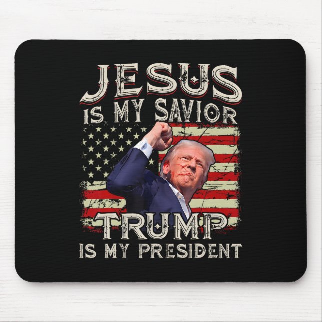 Jesus ist mein Retter Trump ist mein Präsident Ame Mousepad (Vorne)