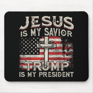 Jesus ist mein Retter Trump ist mein Präsident Ame Mousepad
