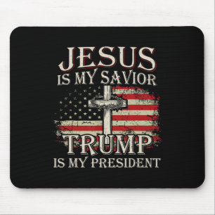 Jesus ist mein Retter Trump ist mein Präsident Ame Mousepad