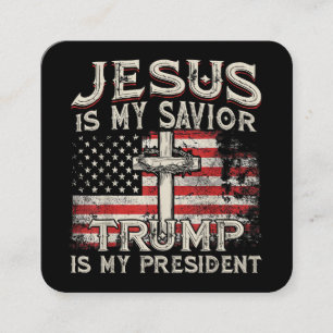 Jesus ist mein Retter Trump ist mein Präsident Ame Quadratische Visitenkarte