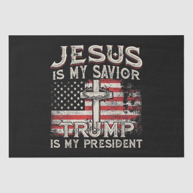 Jesus ist mein Retter Trump ist mein Präsident Ame Seidenpapier (Vorderseite)