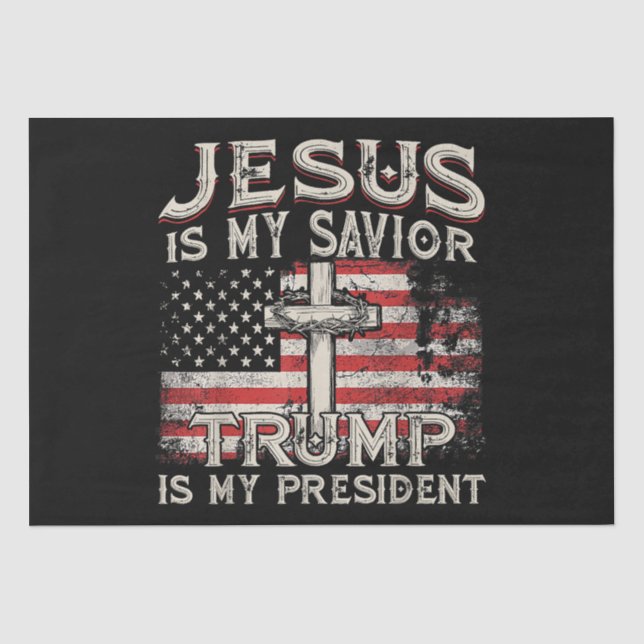Jesus ist mein Retter Trump ist mein Präsident Ame Seidenpapier (Vorderseite)