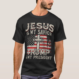 Jesus ist mein Retter Trump ist mein Präsident Ame T-Shirt