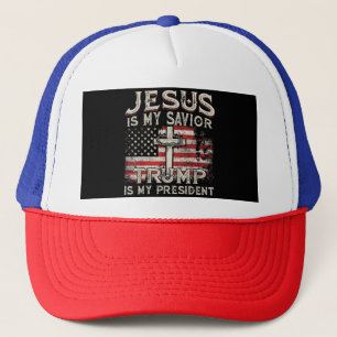 Jesus ist mein Retter Trump ist mein Präsident Ame Truckerkappe