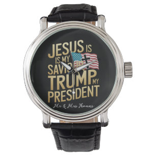 Jesus ist mein Retter, Trump ist mein Präsident Armbanduhr