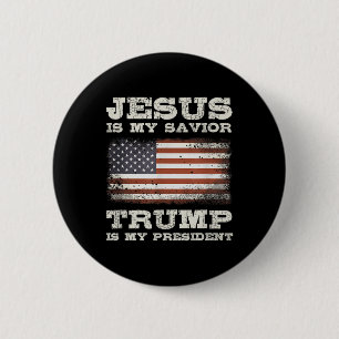 Jesus ist mein Retter, Trump ist mein Präsident Button