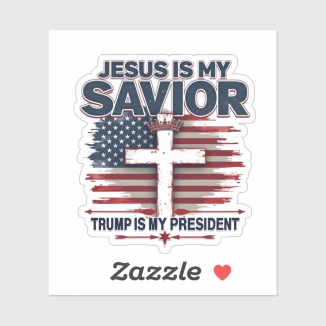 Jesus ist mein Retter Trump ist mein Präsident Fun Aufkleber (Blatt)