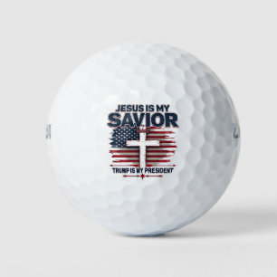 Jesus ist mein Retter Trump ist mein Präsident Fun Golfball