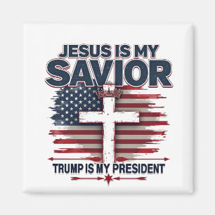 Jesus ist mein Retter Trump ist mein Präsident Fun Magnet