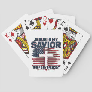 Jesus ist mein Retter Trump ist mein Präsident Fun Spielkarten