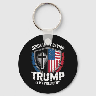 Jesus ist mein Retter Trump ist mein Präsident für Schlüsselanhänger