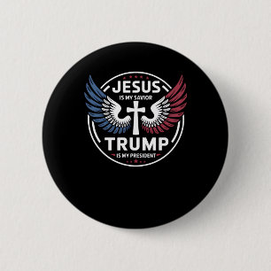 Jesus ist mein Retter Trump ist mein Präsident - P Button