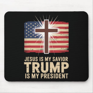 Jesus ist mein Retter Trump ist mein Präsident Pol Mousepad