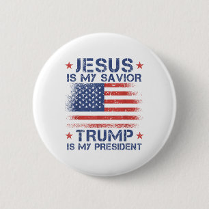 Jesus ist mein Retter Trump ist mein Präsident Ret Button