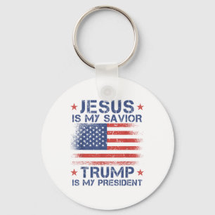 Jesus ist mein Retter Trump ist mein Präsident Ret Schlüsselanhänger