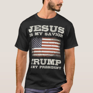 Jesus ist mein Retter, Trump ist mein Präsident T- T-Shirt