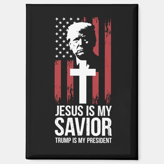 Jesus ist mein Retter Trump ist mein Präsident Tru Magnet (Vorderseite)