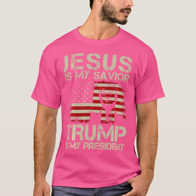Jesus ist mein Retter Trump ist mein Präsident Tru T-Shirt (Vorderseite)