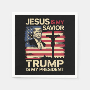 Jesus ist mein Retter Trump ist mein Präsident USA Serviette