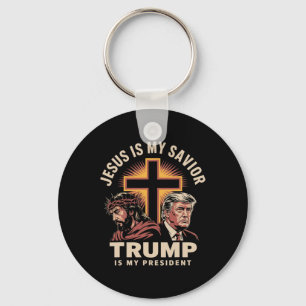 Jesus ist mein Retter Trump ist mein religiöser Pr Schlüsselanhänger