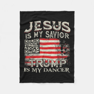 Jesus ist mein Retter Trump ist mein Tänzer Qr Tru Fleecedecke