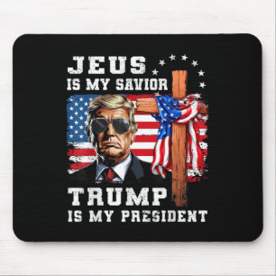 Jesus ist mein Retter Trump ist meine Flagge des P Mousepad