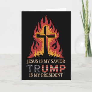 Jesus ist mein Retter Trump mein Präsident Biblisc Karte