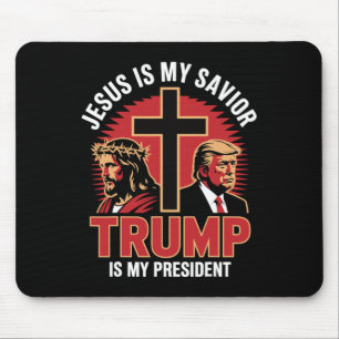 Jesus ist mein Retter Trump mein Präsident Christl Mousepad