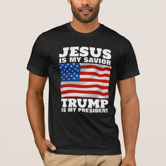JESUS IST MEIN SAVIOR TRUMP MEIN PRÄSIDENT T - Shi T-Shirt (Vorderseite)