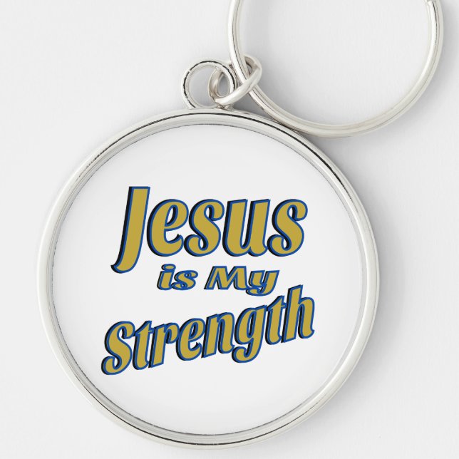 Jesus ist mein Stärke Gold Schlüsselanhänger (Vorne)