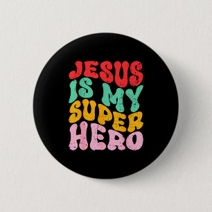 Jesus ist mein Superheld - Christlich religiös  Button