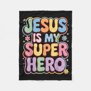 Jesus ist mein Superheld Fleecedecke