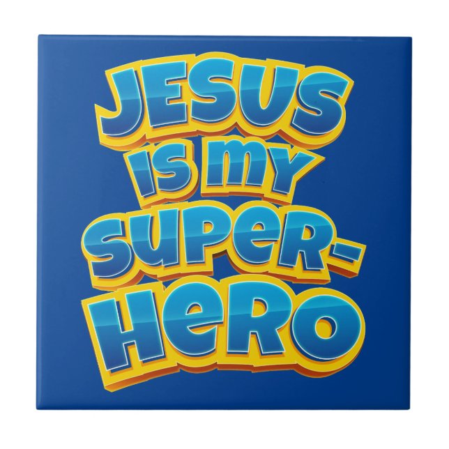 Jesus ist mein Superhelden und Christlicher Glaube Fliese (Vorderseite)