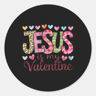 Jesus ist mein Valentiner Religiöser Gott Christli Runder Aufkleber